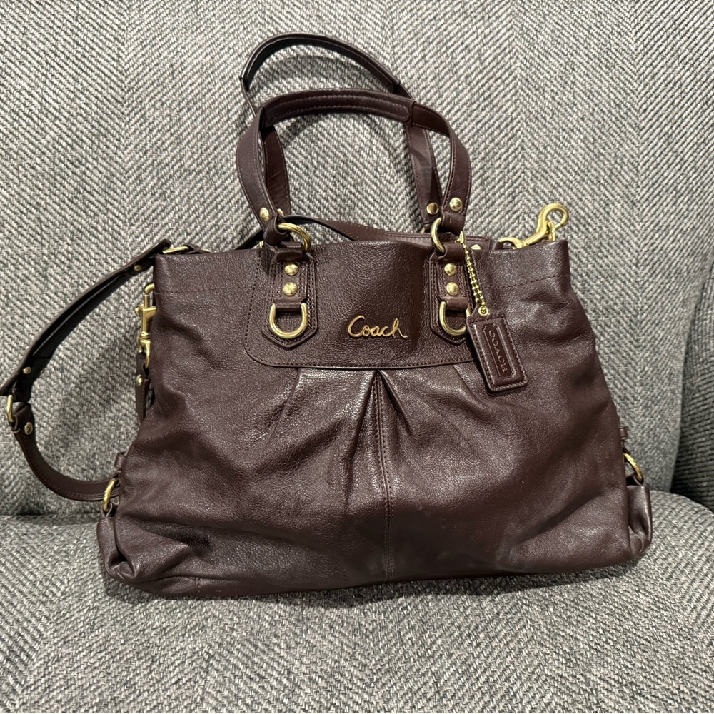 Coach should bag with crossbody strap